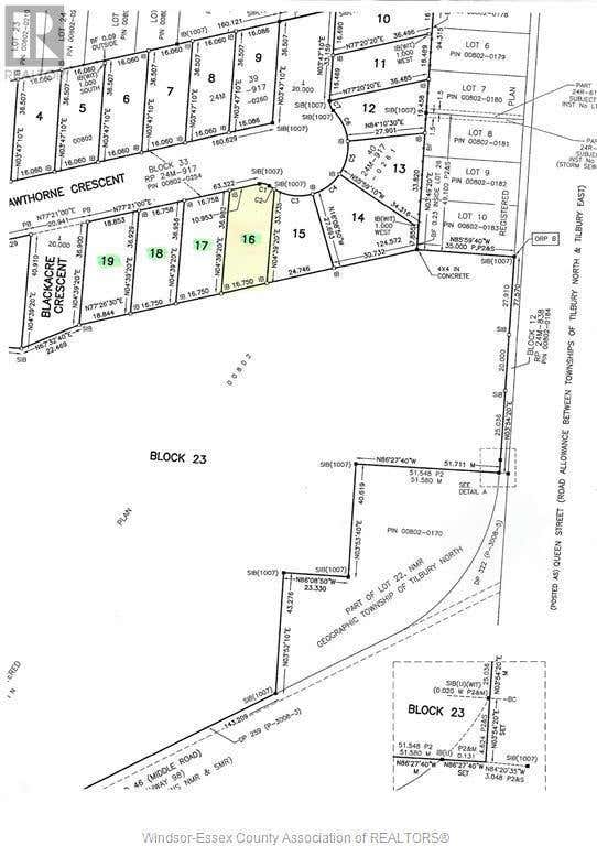15 HAWTHORNE, Tilbury, ON N0P2L0 Land For Sale RE/MAX 24021480